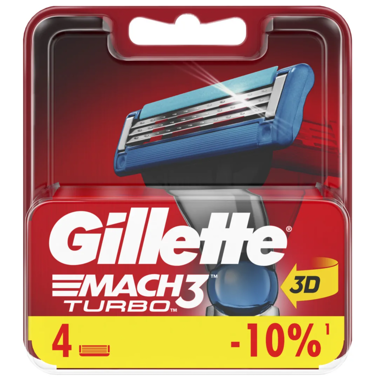 Сменные кассеты Gillette MACH 3 TURBO ( 4 шт ) - фото 1 - id-p143421598