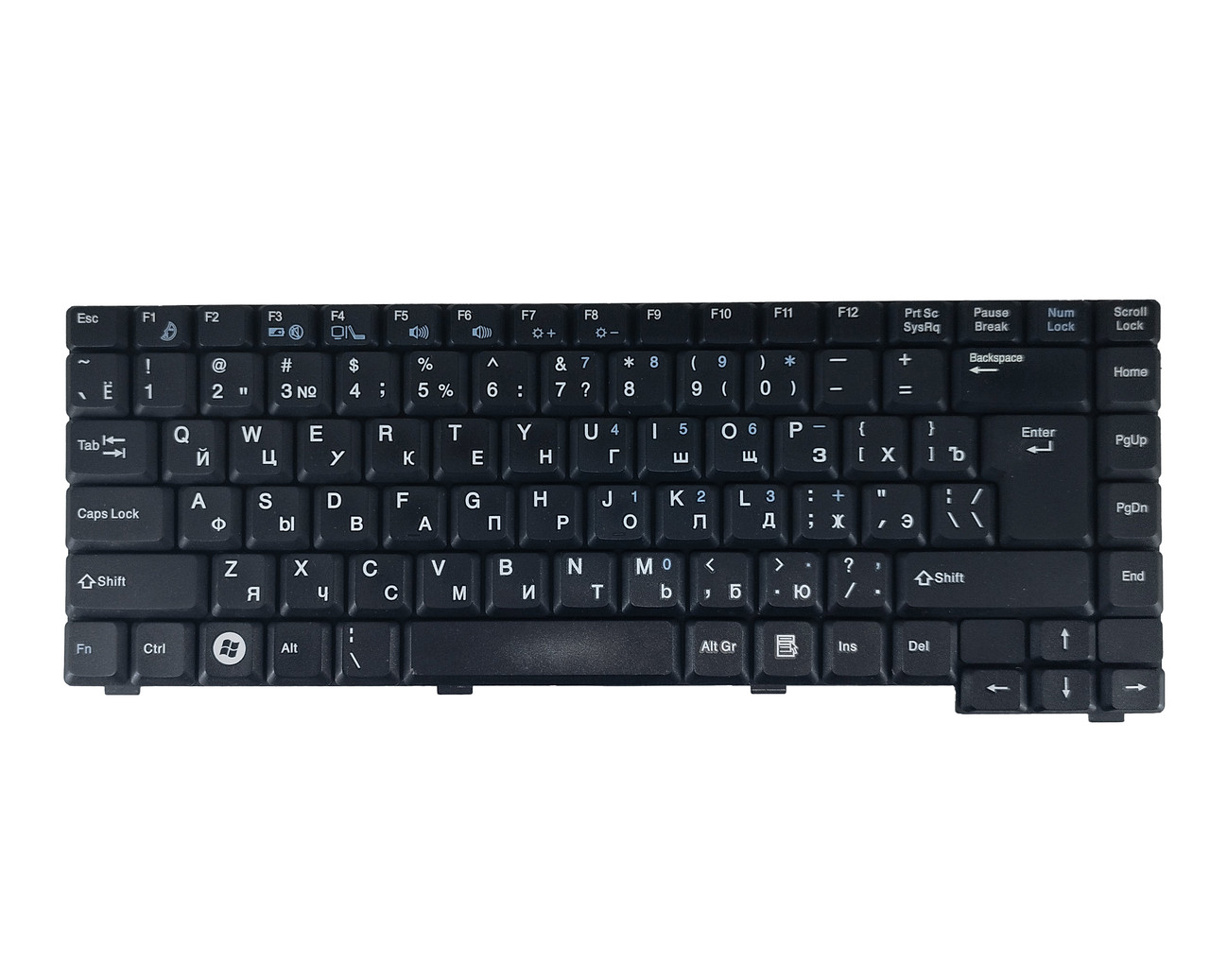 Клавиатура для ноутбука Fujitsu Siemens AMILO Pi 1536, черная с рамкой, RU (с разбора) - фото 1 - id-p193413995