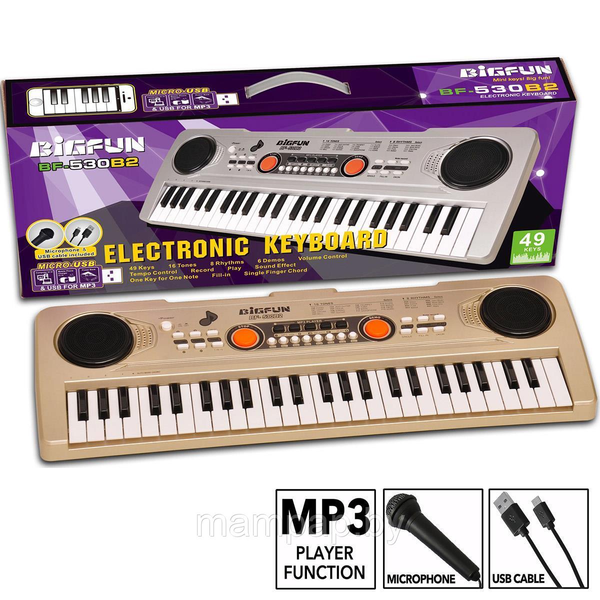 Детский синтезатор-пианино Bigfun BF-530B2 с микрофоном и USB