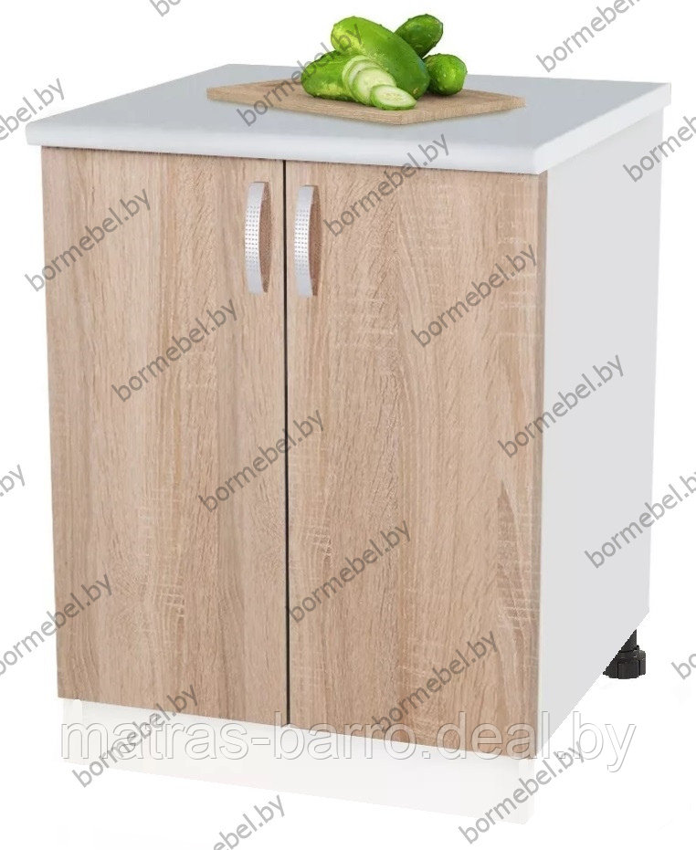 Кухонный напольный шкаф НШ50р со столешницей белый/дуб сонома - фото 2 - id-p193414092