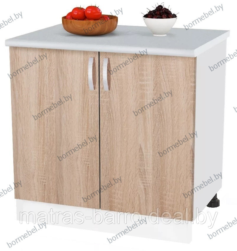 Кухонный напольный шкаф НШ50р со столешницей белый/дуб сонома - фото 3 - id-p193414092