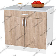 Шкаф кухонный напольный НШ80р1ш с ящиком дуб сонома/серый