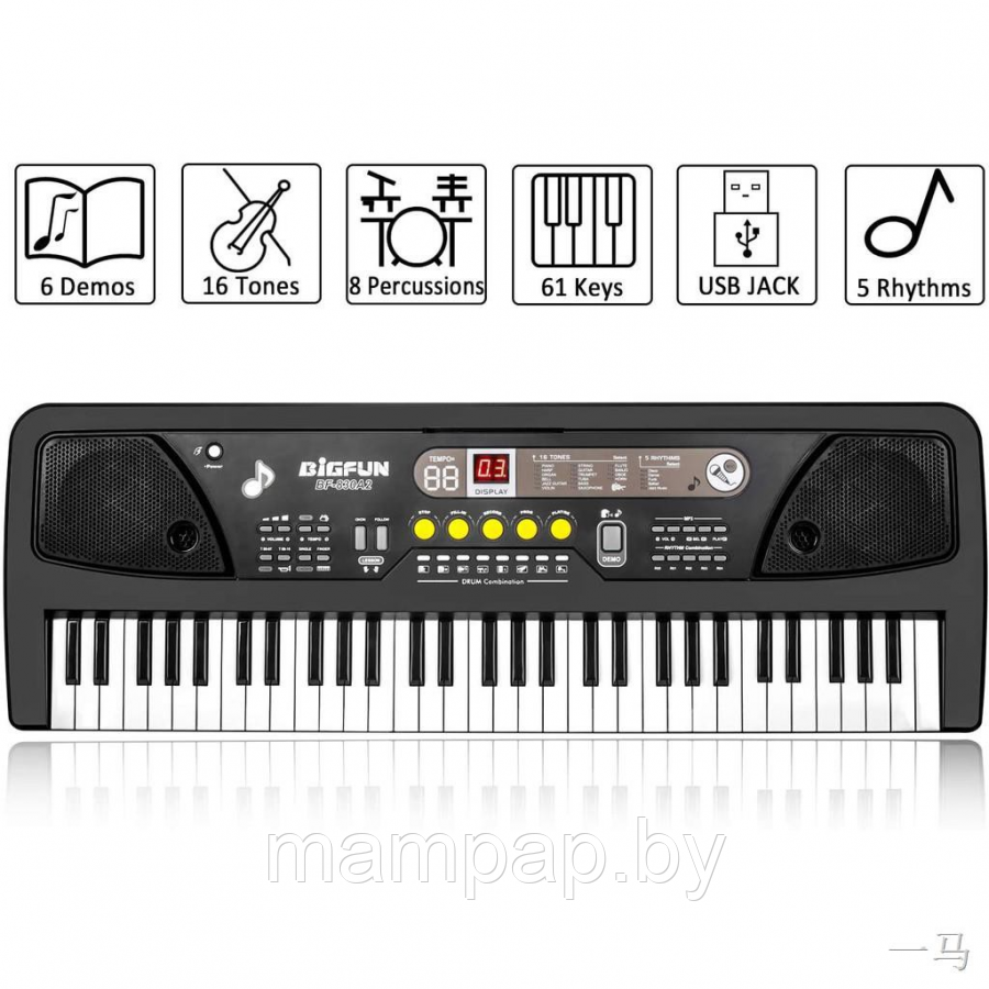 Детский синтезатор Bigfun BF-830A2 , пианино, микрофон, USB, MP3