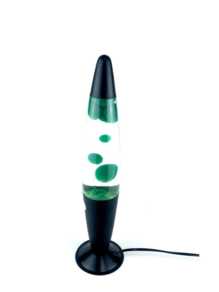 Лава лампа зеленая 34,5 см черный корпус - фото 1 - id-p193422399