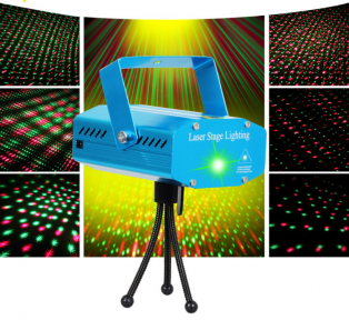 Галографический лазерный Mini проектор Звездное небо  Laser Stage Laser Lighting, регулируемые скорость и