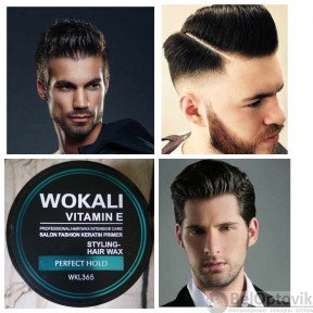 Гель-воск для укладки волос профессиональный Stayling-Hair Wax WOKALI Vitamin E, 150g Сильной фиксации Perfect