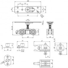 КОМПЛЕКТ ARMADILLO (АРМАДИЛЛО) ДЛЯ РАЗДВИЖНЫХ ДВЕРЕЙ COMFORT - PRO SET 1 /ROLLERS/ 80 (CFA170) - фото 2 - id-p193427049