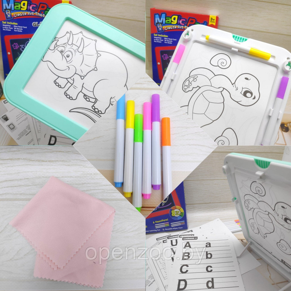 Планшет для рисования светом c разноцветной подсветкой Magic Pad с 6 разноцветными маркерами, 8 режимов - фото 8 - id-p193428488