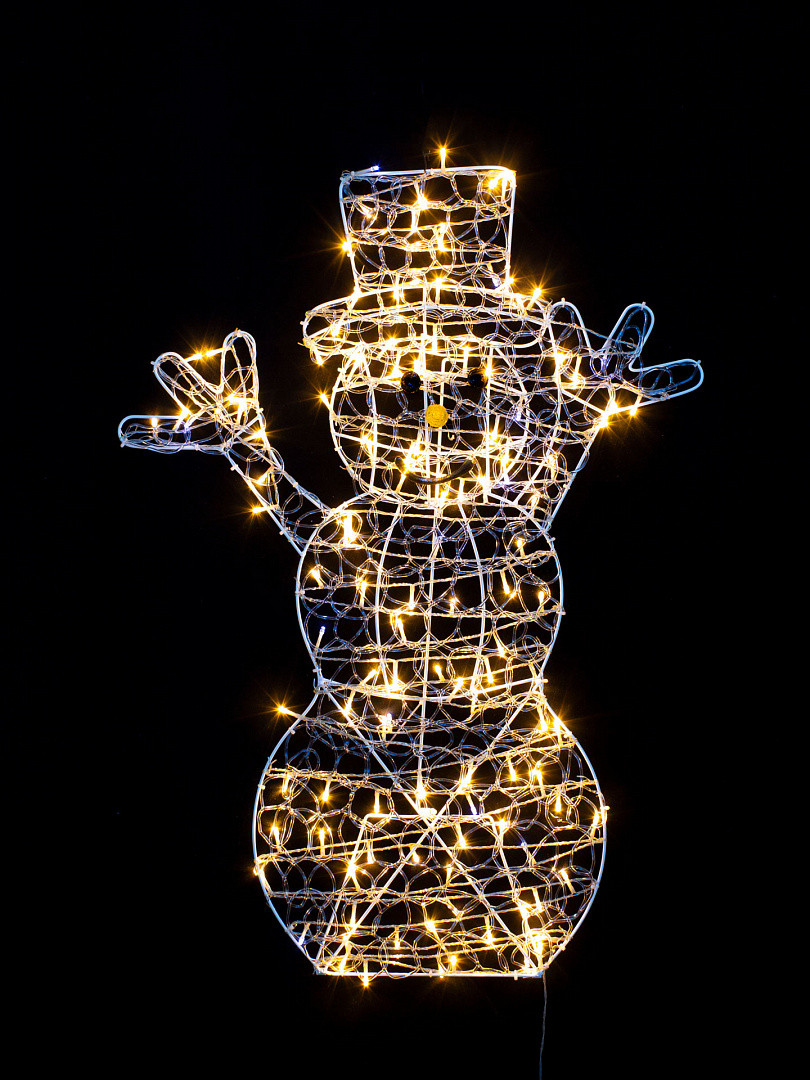 Фигура Winner Light Снеговик руки вверх 50ww тепло-белый 90*65см