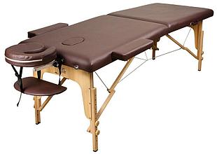 Массажный стол AtlasSport складной 2-с деревянный 70 см темно-коричневый
