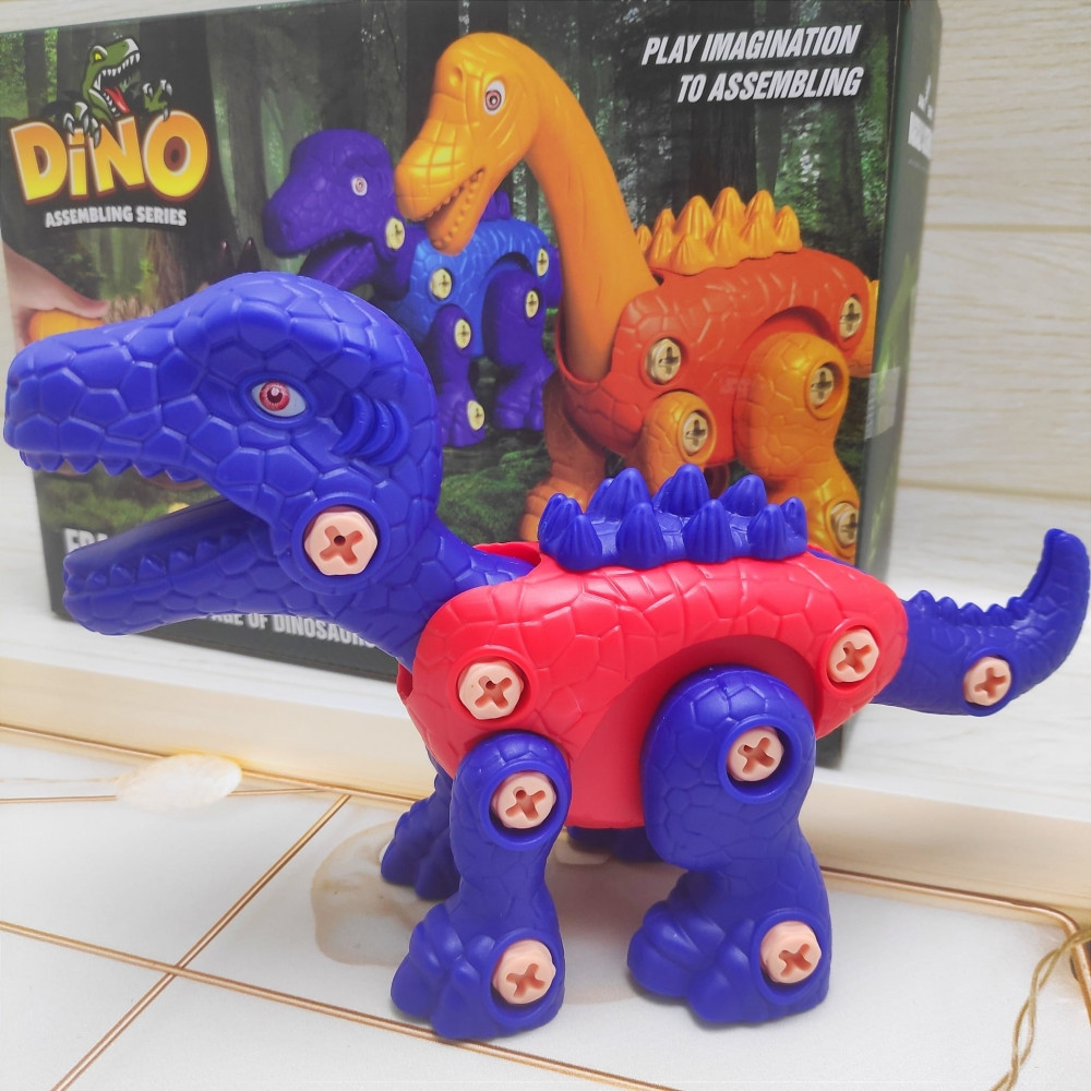 Конструктор DINO с шуруповертом на батарейках. Три динозавра в комплекте Цвет MIX - фото 7 - id-p149236065