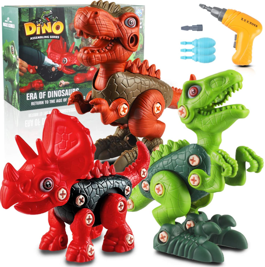 Конструктор DINO с шуруповертом на батарейках. Три динозавра в комплекте Цвет MIX - фото 9 - id-p149236065