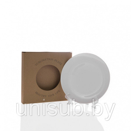 Тарелка белая под полную 10" (250 мм) в инд. кор+подставка+подвес