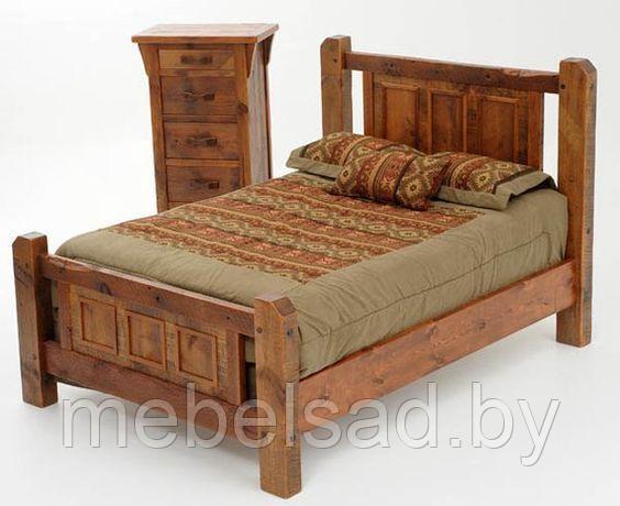 Кровать деревянная рустикальная "Хозяин №6" Ш1600мм*Д2200мм