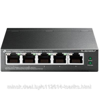 TP-Link TL-SG1005LP 5-Port Gigabit Unmanaged Switch with 4-Port PoE+, 802.3af/at PoE+, PoE budget 40W, - фото 1 - id-p193461749