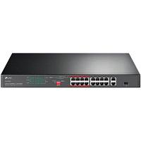 16-port 10/100Mbps + 2-port Gigabit unmanaged switch with 16 PoE+ ports, compliant with 802.3af/at PoE, 150W