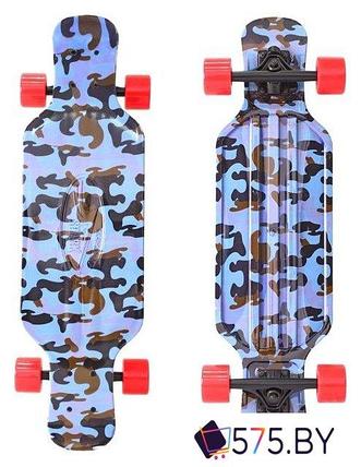 Лонгборд Y-Scoo Longboard Shark TIR 31 (синий камуфляж/красный), фото 2