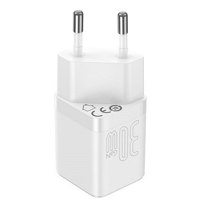 Сетевое зарядное устройство Baseus GAN3 Fast Charger 1C 30W EU (CCGN010102) белое - фото 2 - id-p193464272