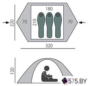 Треккинговая палатка BTrace Ion 3 (зеленый), фото 2