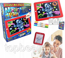 Планшет для рисования светом c разноцветной подсветкой  Magic Pad с 6 разноцветными маркерами, 8 режимов