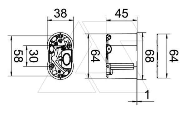 Подрозетник OBO HG 45-WAD-LD для светильников, с крышкой, 650°С, h=45мм, для полых стен, c винтами - фото 2 - id-p193462357