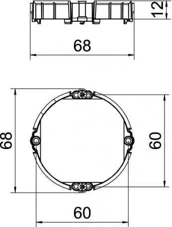 Кольцо OBO ZU 12-PR для подрозетников, для компенсации толщины ГКЛ или слоя штукатурки, 60, h=12mm, с винтами - фото 3 - id-p193464407