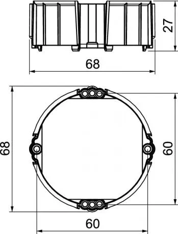 Кольцо OBO ZU 24-PR для подрозетников, для компенсации толщины ГКЛ или слоя штукатурки, 60, h=24mm, с винтами - фото 3 - id-p193464408