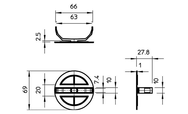 Крышка OBO ZA 60-FD пружинная, для подрозетника для полых стен - фото 3 - id-p193464410