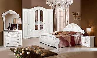 Спальня ЛУИЗА 6 белая с прямым фасадом