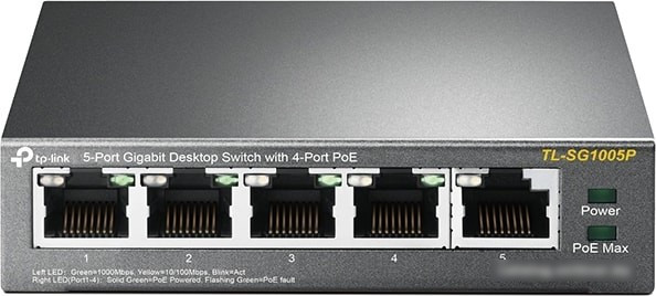 Коммутатор TP-Link TL-SG1005P - фото 1 - id-p193464871