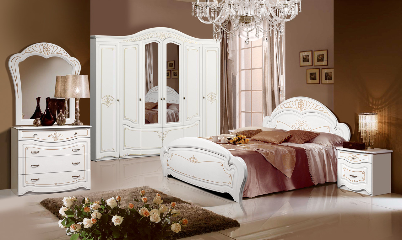 Спальня ЛУИЗА 6 белая с прямыми фасадами - фото 1 - id-p193464998
