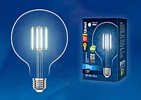 Ретро лампа Эдисона UNIEL LED-G125-10W/4000K/E27/CL PLS02WH ПРОЗРАЧНАЯ КОЛБА