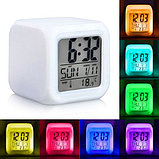 Часы будильник электронные настольные температура календарь 7 цветов, фото 2