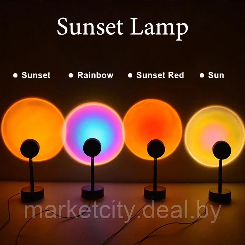 Светодиодная лампа с эффектом заката Sunset Lamp на пульте управления - фото 6 - id-p193486751