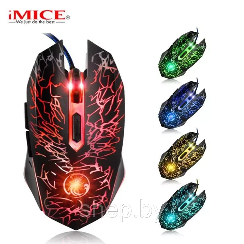 Игровая мышь IMICE X5, черный, 6 клавиш+колесо,LED-подсветка