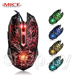 Игровая мышь IMICE X5, черный, 6 клавиш+колесо,LED-подсветка