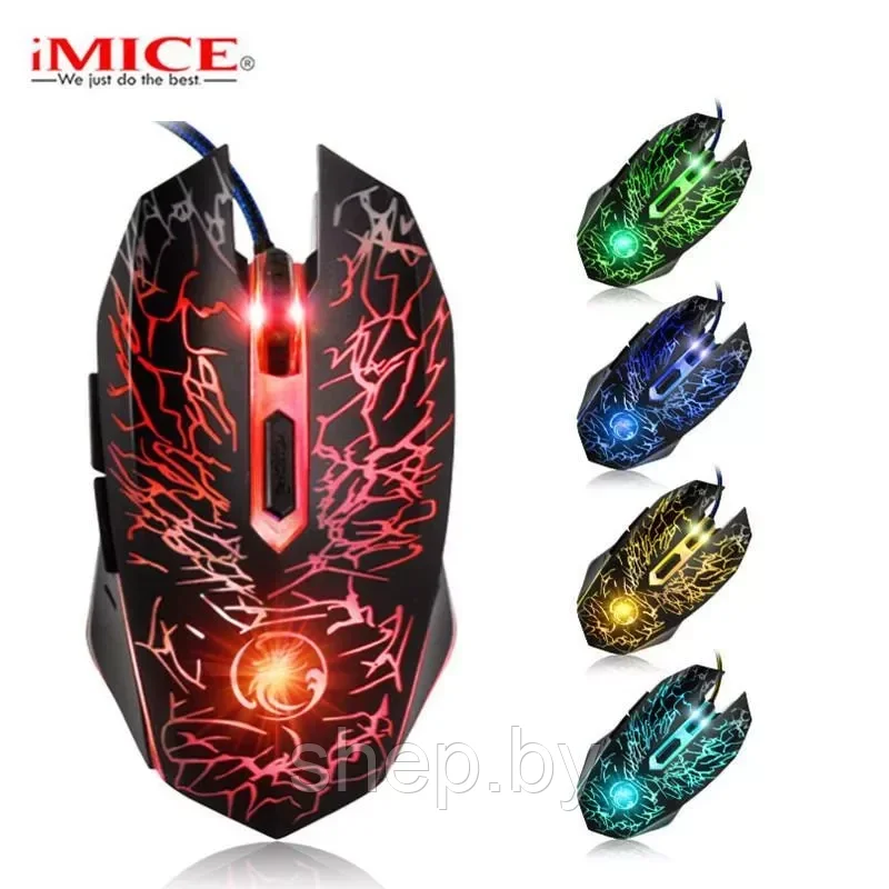Игровая мышь IMICE X5, черный, 6 клавиш+колесо,LED-подсветка - фото 1 - id-p193486816