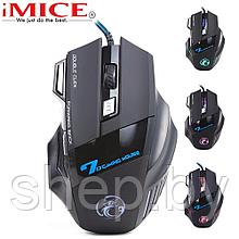 Игровая мышь IMICE X7, черный, 6 клавиш+колесо,цветная подсветка