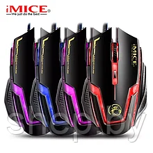 Игровая мышь IMICE A9, черный, 6 клавиш+колесо,цветная подсветка