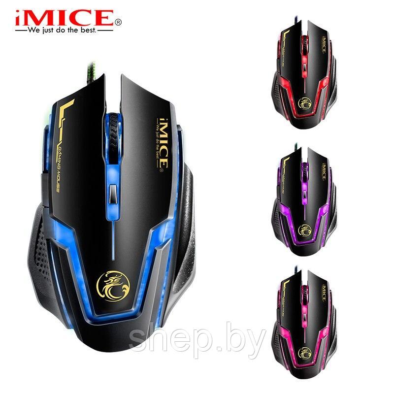 Игровая мышь IMICE A9, черный, 6 клавиш+колесо,цветная подсветка - фото 2 - id-p193486963