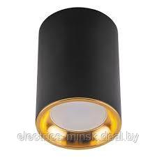 Накладной потолочный светильник Feron под лампу GU10, черный с золотом - фото 1 - id-p193486983