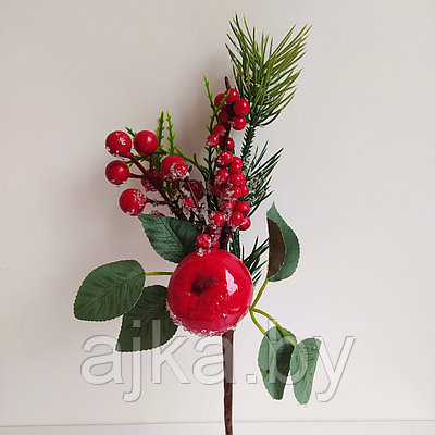Ветка декоративная Зимняя с красными ягодами