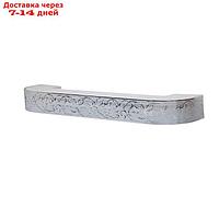 Потолочный карниз трёхрядный "Вензель", 180 см, цвет серебро светло-серый