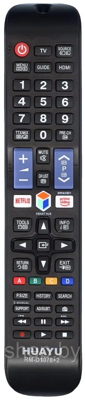 Пульт Huayu Samsung RM-D1078+2 Netflix, Prime video, 3D LCD универсальный