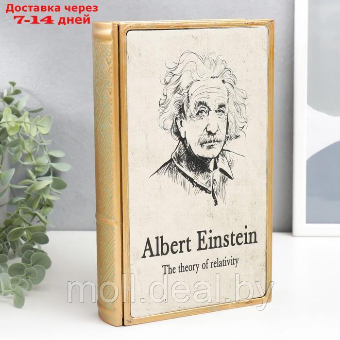 Шкатулка-книга металл, стекло "Альберт Эйнштейн. Теория относительности" 26х16х5 см - фото 1 - id-p193448775
