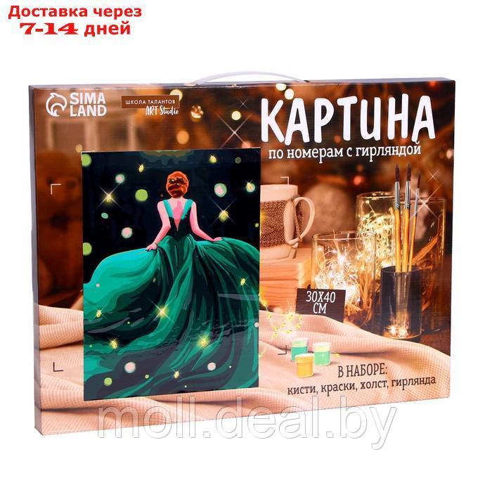 Картина по номерам с подрамником и гирляндой "Платье", 30*40 см - фото 2 - id-p193443877