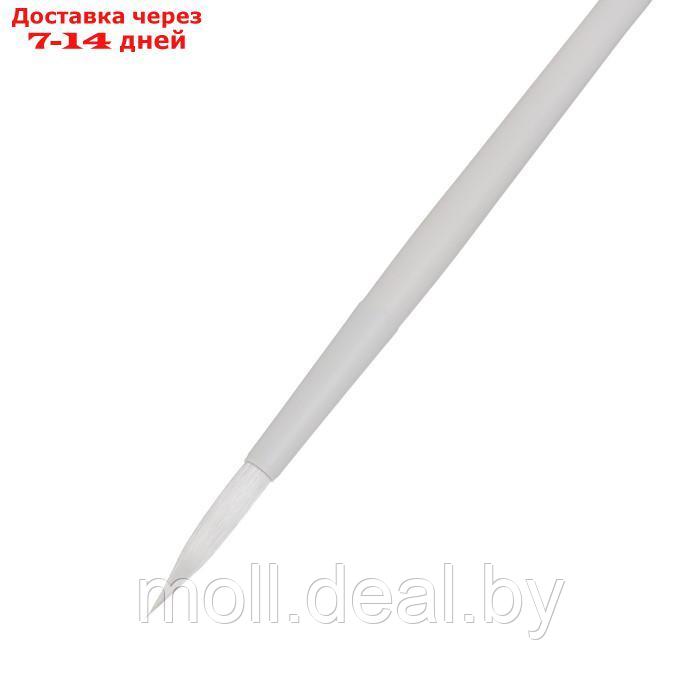 Кисть Roubloff из белоснежной синтетики серия White round № 7 ручка удлиненная белая/ покрытие обоймы - фото 2 - id-p193446181