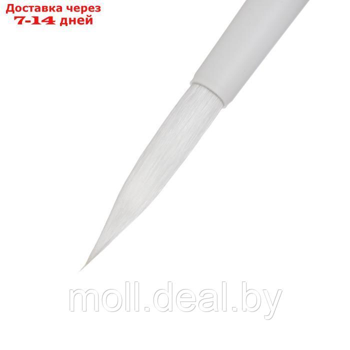 Кисть Roubloff из белоснежной синтетики серия White round № 7 ручка удлиненная белая/ покрытие обоймы - фото 3 - id-p193446181