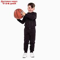 Спортивный костюм (толстовка, брюки) для мальчика, цвет чёрный, рост 104 см (30)