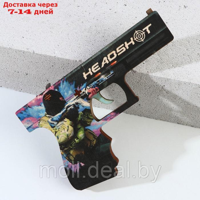 Сувенир деревянный пистолет "Headshot", 20 х 13 см - фото 1 - id-p193446356